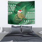 New Zealand Kakapo Christmas In July Tapestry Silver Fern Santa Xmas Green Color