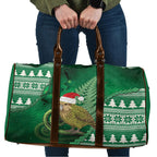 New Zealand Kakapo Christmas In July Travel Bag Silver Fern Santa Xmas Green Color