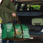 New Zealand Kakapo Christmas In July Travel Bag Silver Fern Santa Xmas Green Color