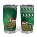 New Zealand Kakapo Christmas In July Tumbler Cup Silver Fern Santa Xmas Green Color