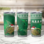 New Zealand Kakapo Christmas In July Tumbler Cup Silver Fern Santa Xmas Green Color