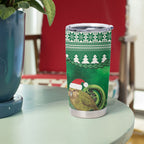 New Zealand Kakapo Christmas In July Tumbler Cup Silver Fern Santa Xmas Green Color