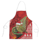 New Zealand Kakapo Christmas In July Apron Silver Fern Santa Xmas Red Color