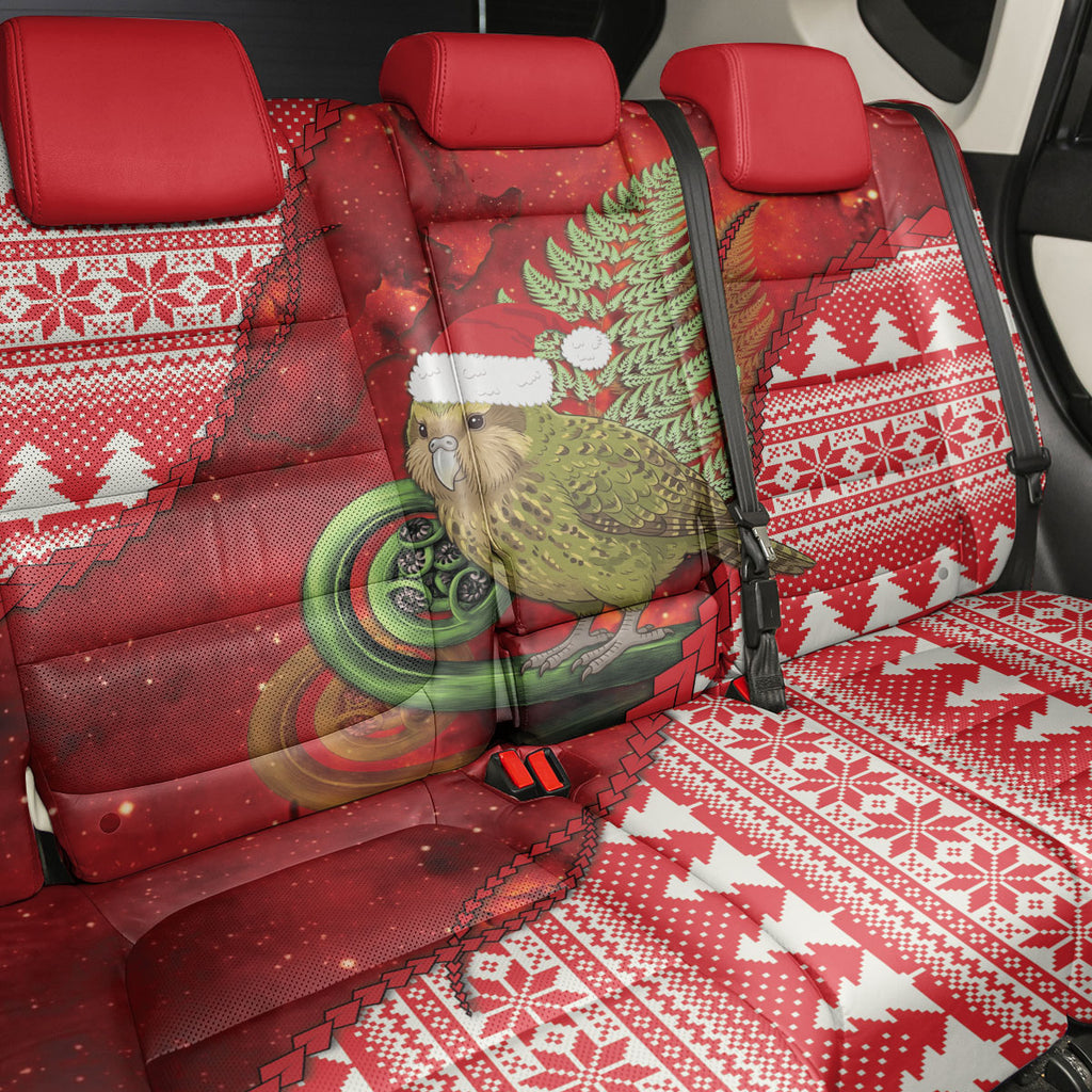 New Zealand Kakapo Christmas In July Back Car Seat Cover Silver Fern Santa Xmas Red Color