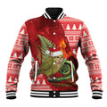 New Zealand Kakapo Christmas In July Baseball Jacket Silver Fern Santa Xmas Red Color