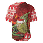 New Zealand Kakapo Christmas In July Baseball Jersey Silver Fern Santa Xmas Red Color