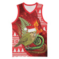 New Zealand Kakapo Christmas In July Basketball Jersey Silver Fern Santa Xmas Red Color
