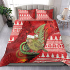 New Zealand Kakapo Christmas In July Bedding Set Silver Fern Santa Xmas Red Color