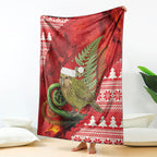 New Zealand Kakapo Christmas In July Blanket Silver Fern Santa Xmas Red Color