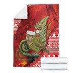 New Zealand Kakapo Christmas In July Blanket Silver Fern Santa Xmas Red Color