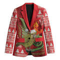 New Zealand Kakapo Christmas In July Blazer Silver Fern Santa Xmas Red Color