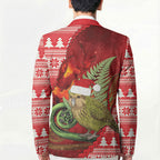New Zealand Kakapo Christmas In July Blazer Silver Fern Santa Xmas Red Color