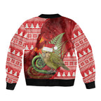 New Zealand Kakapo Christmas In July Bomber Jacket Silver Fern Santa Xmas Red Color