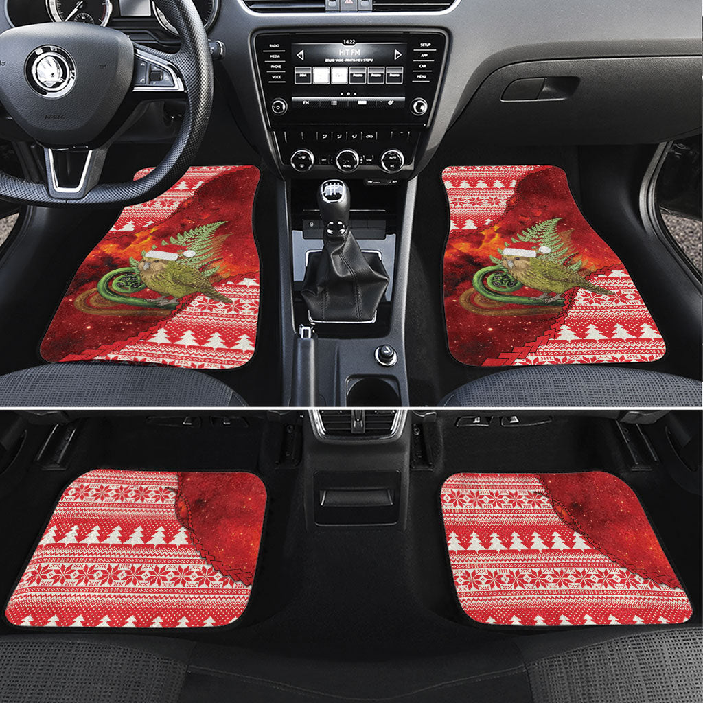 New Zealand Kakapo Christmas In July Car Mats Silver Fern Santa Xmas Red Color