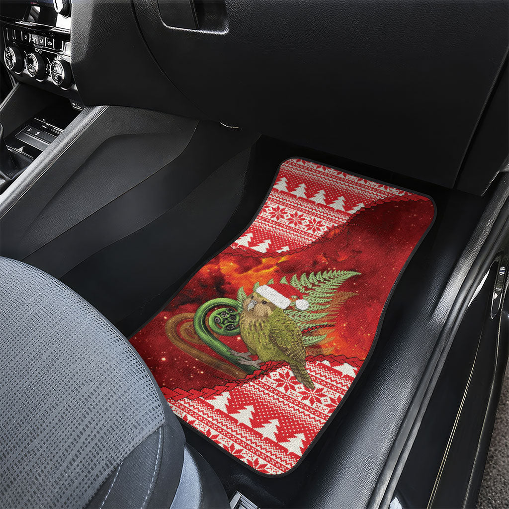 New Zealand Kakapo Christmas In July Car Mats Silver Fern Santa Xmas Red Color