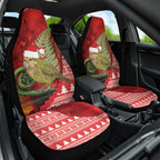 New Zealand Kakapo Christmas In July Car Seat Cover Silver Fern Santa Xmas Red Color