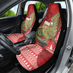 New Zealand Kakapo Christmas In July Car Seat Cover Silver Fern Santa Xmas Red Color