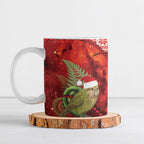 New Zealand Kakapo Christmas In July Ceramic Mug Silver Fern Santa Xmas Red Color