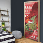 New Zealand Kakapo Christmas In July Door Cover Silver Fern Santa Xmas Red Color