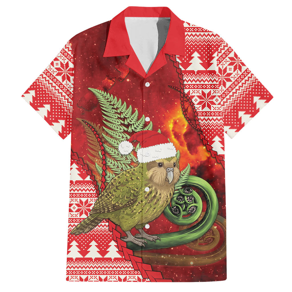 New Zealand Kakapo Christmas In July Hawaiian Shirt Silver Fern Santa Xmas Red Color