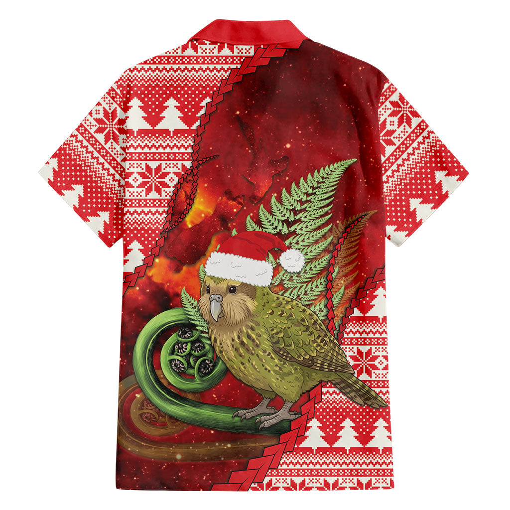 New Zealand Kakapo Christmas In July Hawaiian Shirt Silver Fern Santa Xmas Red Color