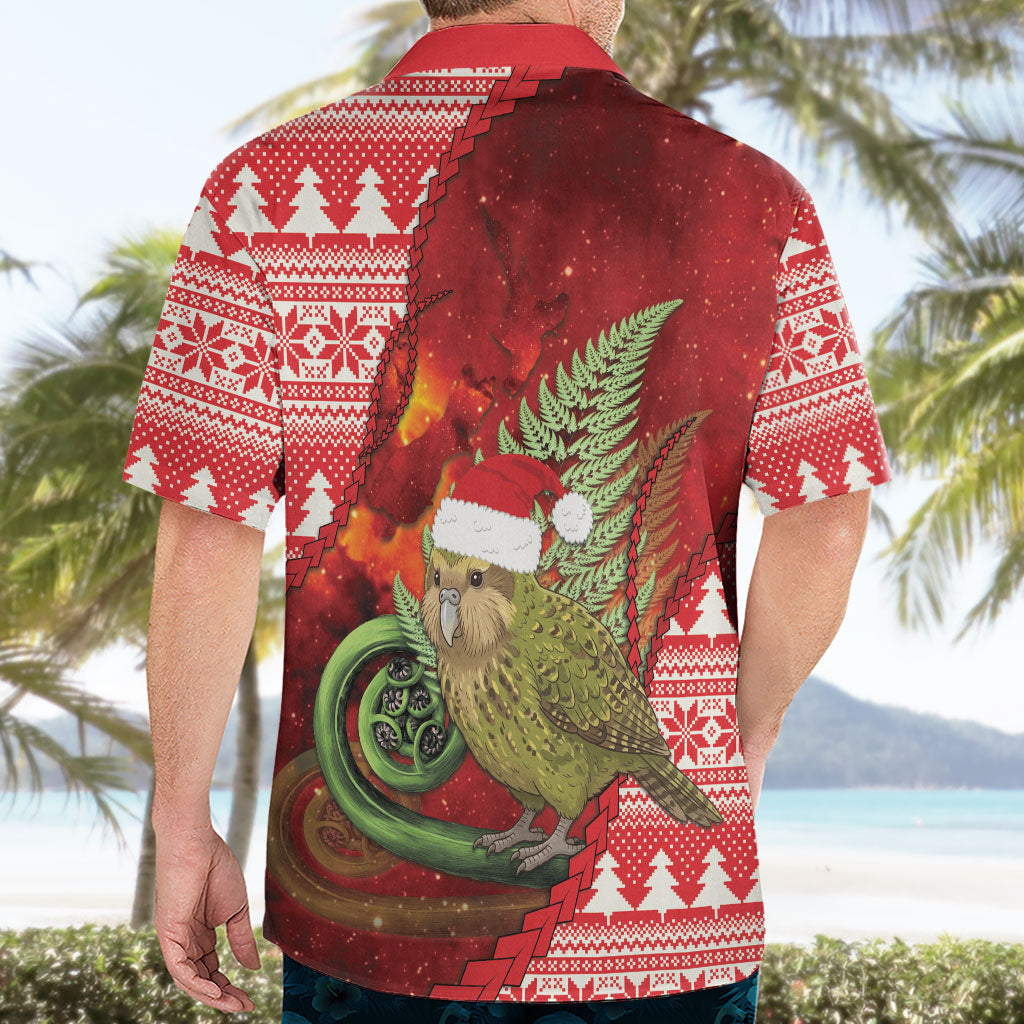 New Zealand Kakapo Christmas In July Hawaiian Shirt Silver Fern Santa Xmas Red Color