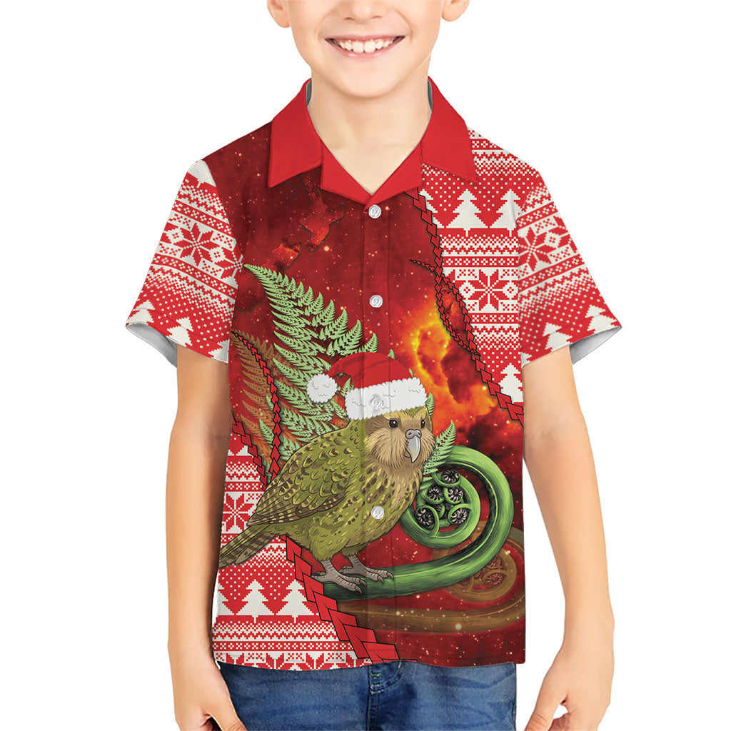 New Zealand Kakapo Christmas In July Hawaiian Shirt Silver Fern Santa Xmas Red Color