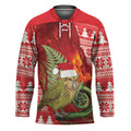 New Zealand Kakapo Christmas In July Hockey Jersey Silver Fern Santa Xmas Red Color