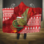 New Zealand Kakapo Christmas In July Hooded Blanket Silver Fern Santa Xmas Red Color