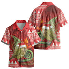 New Zealand Kakapo Christmas In July Kid Hawaiian Shirt Silver Fern Santa Xmas Red Color LT22