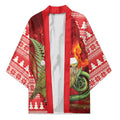 New Zealand Kakapo Christmas In July Kimono Silver Fern Santa Xmas Red Color