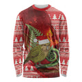 New Zealand Kakapo Christmas In July Long Sleeve Shirt Silver Fern Santa Xmas Red Color