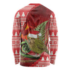 New Zealand Kakapo Christmas In July Long Sleeve Shirt Silver Fern Santa Xmas Red Color