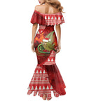 New Zealand Kakapo Christmas In July Mermaid Dress Silver Fern Santa Xmas Red Color