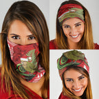 New Zealand Kakapo Christmas In July Neck Gaiter Silver Fern Santa Xmas Red Color