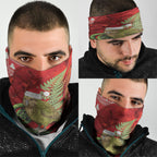 New Zealand Kakapo Christmas In July Neck Gaiter Silver Fern Santa Xmas Red Color