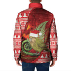 New Zealand Kakapo Christmas In July Padded Jacket Silver Fern Santa Xmas Red Color