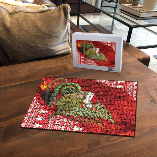New Zealand Kakapo Christmas In July Puzzle Silver Fern Santa Xmas Red Color