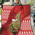 New Zealand Kakapo Christmas In July Quilt Silver Fern Santa Xmas Red Color