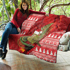 New Zealand Kakapo Christmas In July Quilt Silver Fern Santa Xmas Red Color
