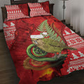 New Zealand Kakapo Christmas In July Quilt Bed Set Silver Fern Santa Xmas Red Color