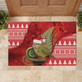 New Zealand Kakapo Christmas In July Rubber Doormat Silver Fern Santa Xmas Red Color