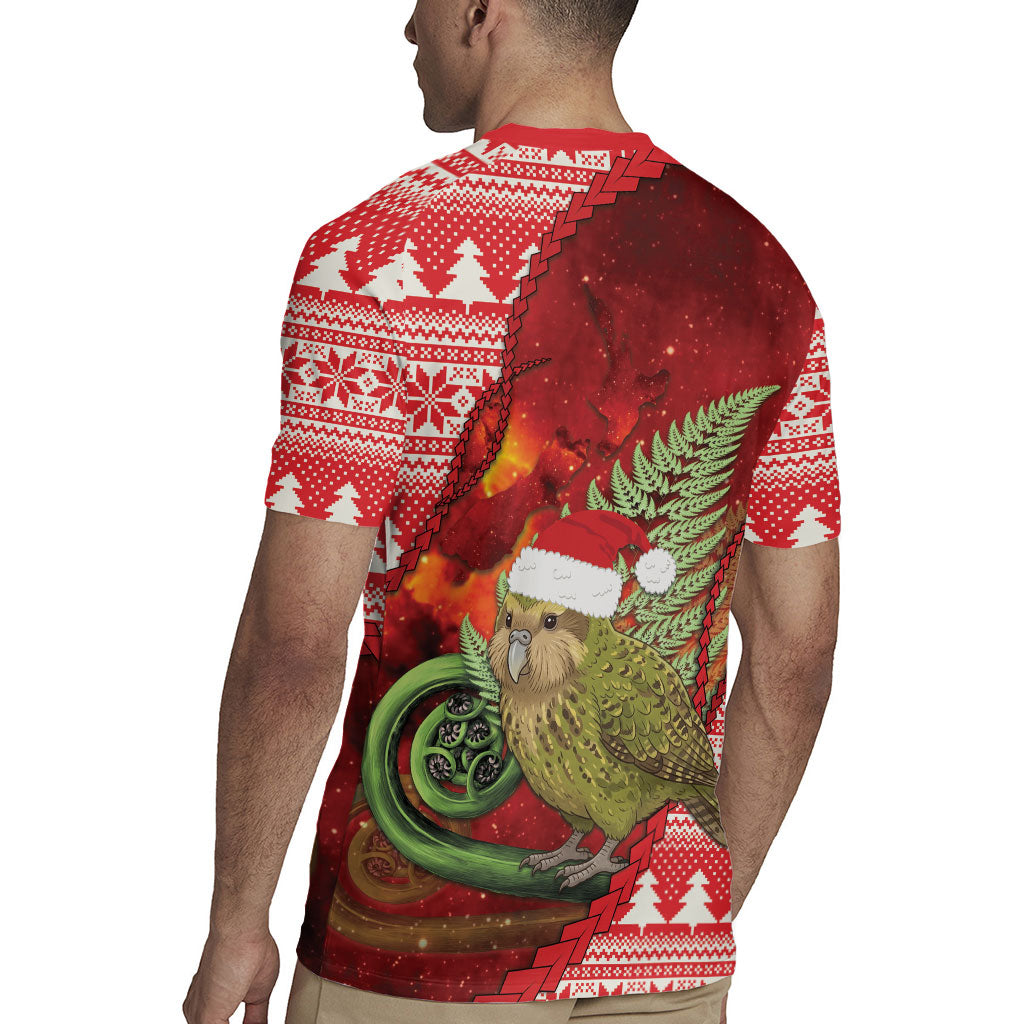 New Zealand Kakapo Christmas In July Rugby Jersey Silver Fern Santa Xmas Red Color