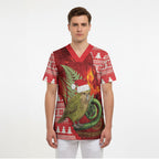New Zealand Kakapo Christmas In July Scrub Top Silver Fern Santa Xmas Red Color