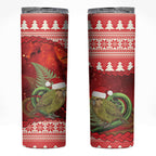 New Zealand Kakapo Christmas In July Skinny Tumbler Silver Fern Santa Xmas Red Color