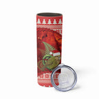 New Zealand Kakapo Christmas In July Skinny Tumbler Silver Fern Santa Xmas Red Color