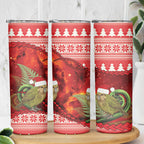New Zealand Kakapo Christmas In July Skinny Tumbler Silver Fern Santa Xmas Red Color