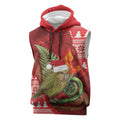 New Zealand Kakapo Christmas In July Sleeveless Hoodie Silver Fern Santa Xmas Red Color
