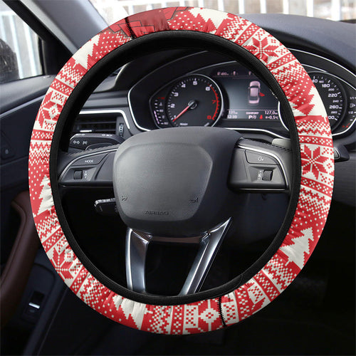 New Zealand Kakapo Christmas In July Steering Wheel Cover Silver Fern Santa Xmas Red Color