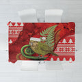 New Zealand Kakapo Christmas In July Tablecloth Silver Fern Santa Xmas Red Color